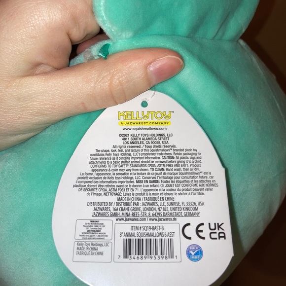 NWT 8” Diego the Blue Elephant Squishmallow - Picture 5 of 5